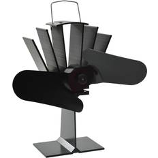 Netstroom Kachelventilatoren vidaXL Kachelventilator met 2 Vinnen Zwart