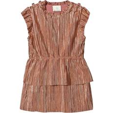 En Fant Pleated Dress Beige - Pink (90924-00-39)