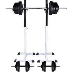 Fitness vidaXL Halter-/squatrek met halterset 60,5 kg