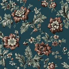 Sandberg Wallpaper Blumentapete Rosenholm von Midnight Blue bleu