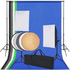 vidaXL Kit De Estudio Con 5 Telones Fondo Y 2 Softboxes