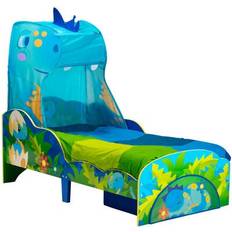 Worlds Apart Dinosaur Toddler Bed With Storage And Canopy 30.3x56.3"