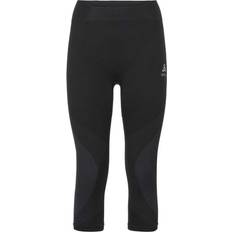 Odlo Performance Warm 3/4 Baselayer Pants Women - Black/Concrete Grey