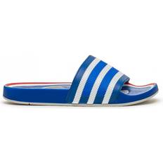 Leather - Men Slides adidas Adilette Premium - Blue/Cloud White/Hi-Res Red