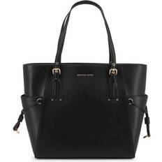 Michael Kors Voyager Small Crossgrain Leather Tote Bag - Black/Gold