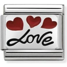 Nomination Composable Classic Link Love in Italics Charm - Silver/Red