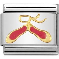 Nomination Composable Classic Link Pink Dance Shoes Charm - Silver/Gold/Pink