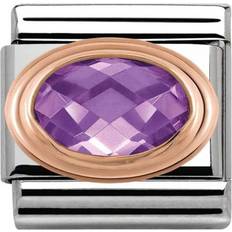 Nomination Composable Classic Link Charm - Silver/Rose Gold/Violet