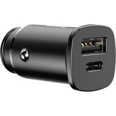 Batterie e Caricabatterie Baseus Caricabatterie Per Accendisigari 5a Carica Rapida Usb Usb Tipoc Nero