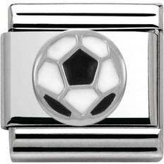 White Charms & Pendants Nomination Composable Classic Link Soccer Ball Charm - Silver/Black/White