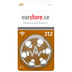 Batterier - Hörapparatsbatteri Batterier & Laddbart Earstore Hearing Aid Battery Size 312 6-pack