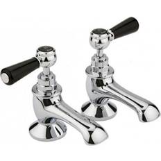 Black Bath Taps & Shower Mixers Hudson Reed Topaz Lever (BC402HL) Chrome, Black