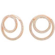 Joanli Nor Anna Circle Earrings - Rose Gold/Transparent