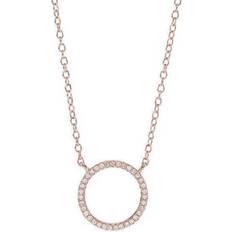 Joanli Nor Anna Circle Necklace - Rose Gold/Transparent