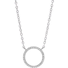 Joanli Nor Halskæder Joanli Nor Anna Circle Necklace - Silver/Transparent