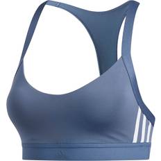 Blue - Yoga Underwear adidas All Me 3-Stripes Sports Bra - Legacy Blue/Black