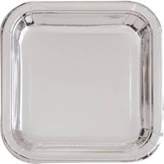 Square Disposable Plates Unique Party Paper Plates Square Silver 8-pack