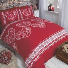 Cheap Bed Set Xmas Red Slogans Snowflake Bed Set 53.2x78.7"