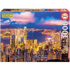 Rakennukset Perinteiset Palapelit Educa Hong Kong Skyline Neon Puzzle 1000 pcs 18462