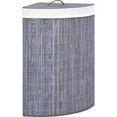 vidaXL Sucia De Esquina Bambú Gris 60 L