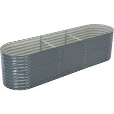 vidaXL Raised Garden Bed 320x80x81 cm - Galvanized Steel Silver 80x320x81cm