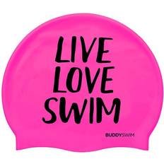 Verde Gorros de natación Buddyswim Live Love Swim Silicone Cap Sr