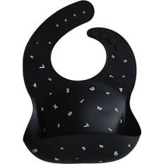 Mushie Silicone Baby Bib Numbers Black