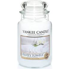 Hvite Duftlys Yankee Candle Fluffy Towels Large Duftlys 623g