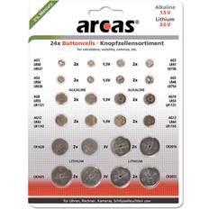LR44 Batterier & Laddbart Arcas Alkaline Button Cells 24-pack