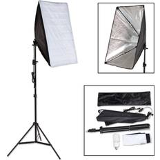 Polyester Éclairages de Studio tectake Eclairage studio softbox rectangulaire 1 sac de rangement