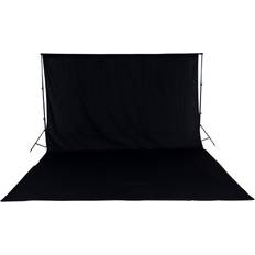 tectake Conjunto De Sistema De Fondo Fotográfico 3x6 M Funda Negro