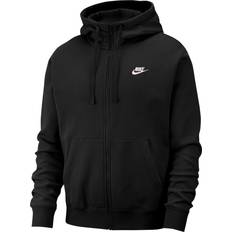 Men - Polyester Jumpers NIKE Sportswear Club Fleece Men's Full Zip Hoodie - Black/White