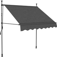 120.0 cm Fönstermarkiser vidaXL Manual Retractable Markis with LED 200x120cm