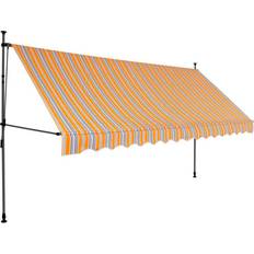 120.0 cm Fönstermarkiser vidaXL Manual Retractable Markis with LED 400x120cm