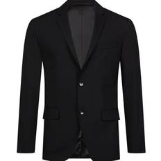 Calvin Klein Blazers Calvin Klein Slim Single-Breasted Wool Stretch Blazer - Perfect Black