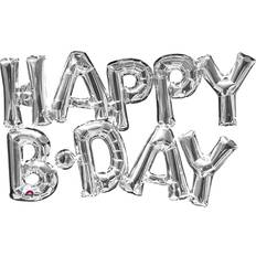 Birthdays Text & Theme Balloons Amscan Happy B-Day Letter Balloon Silver