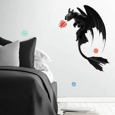 Hvid Vægdekorationer Børneværelse RoomMates The Hidden World Toothless Peel and Stick Giant Wall Decals