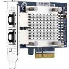 PCIe x2 Cartes Réseau QNAP QXG-5G2T-111C Adaptateur réseau PCIe 3.0 x2 profil bas 5GBase-T x 2 pour TDS-16489U R2, TS-1232, 1253, 453, 832, 853, 873, 877, 977, EC1280, TVS-2472, 872