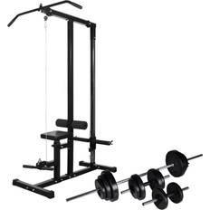 vidaXL Strength Tower With Barbell And Dumbbell Set 30.5kg