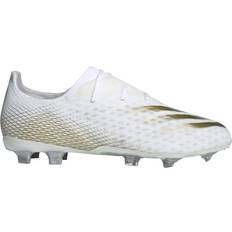 46 ⅓ Fußballschuhe Adidas X Ghosted.2 Firm Ground - Cloud White/Met.Gold Melange/Silver Metallic