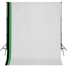 vidaXL Photo Studio Kit with 3 Cotton Backdrops Adjustable Frame 3x3m