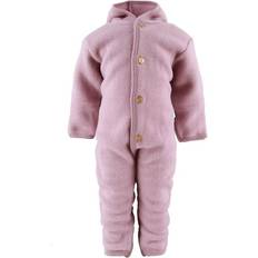 9-12M Fleece-Bekleidung ENGEL Natur Hooded Fleece Overall - Rosewood Melange (575722-051E)