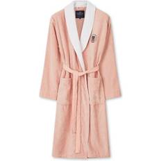 Rosa - Unisex Nachtwäsche Lexington Cotton Velour Contrast Robe Unisex - Pink/White