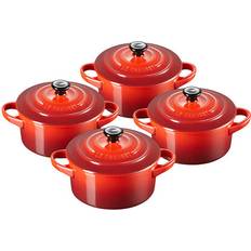 Le Creuset Cerise med låg 4 dele