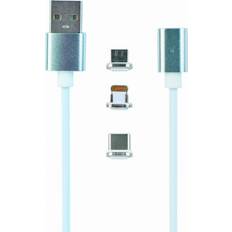 Gembird Magnetic USB A-USB C/USB Micro B/ Lightning 1m