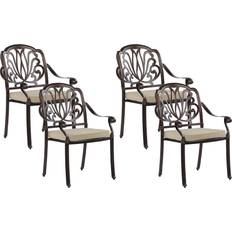 Aluminium Patio Chairs Garden & Outdoor Furniture Beliani Ancona 4-pack Garden Dining Chair