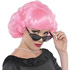 Grease Short Wigs Fancy Dress Amscan Grease Frenchie Pink Wig