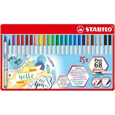 Stabilo Pen 68 Brush Metal Box 25-pack