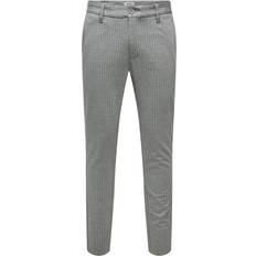 Only & Sons Mark Striped Trousers - Gray/Light Gray Melange