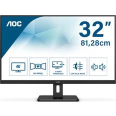 AOC 3840x2160 (4K) - VA Monitores AOC U32E2N 31.5 LED Display 31.5" 3840 x 2160 Pixeles 4K Ultra HD Negro